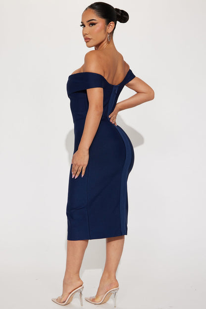 LLstyle Amy Bandage Midi Navy Dress