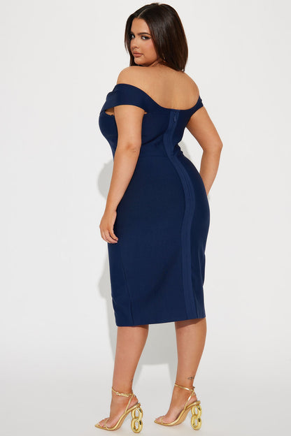 LLstyle Amy Bandage Midi Navy Dress