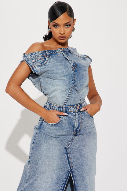 Demi Denim Maxi Dress