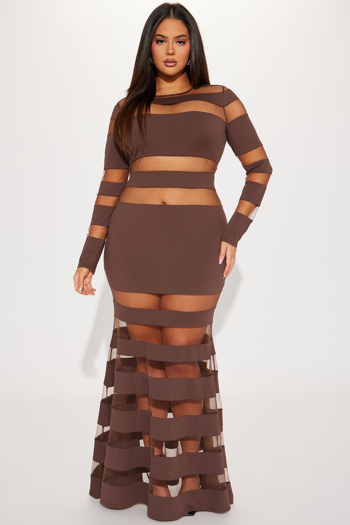 Gemma Cut Out Mesh Maxi Dress