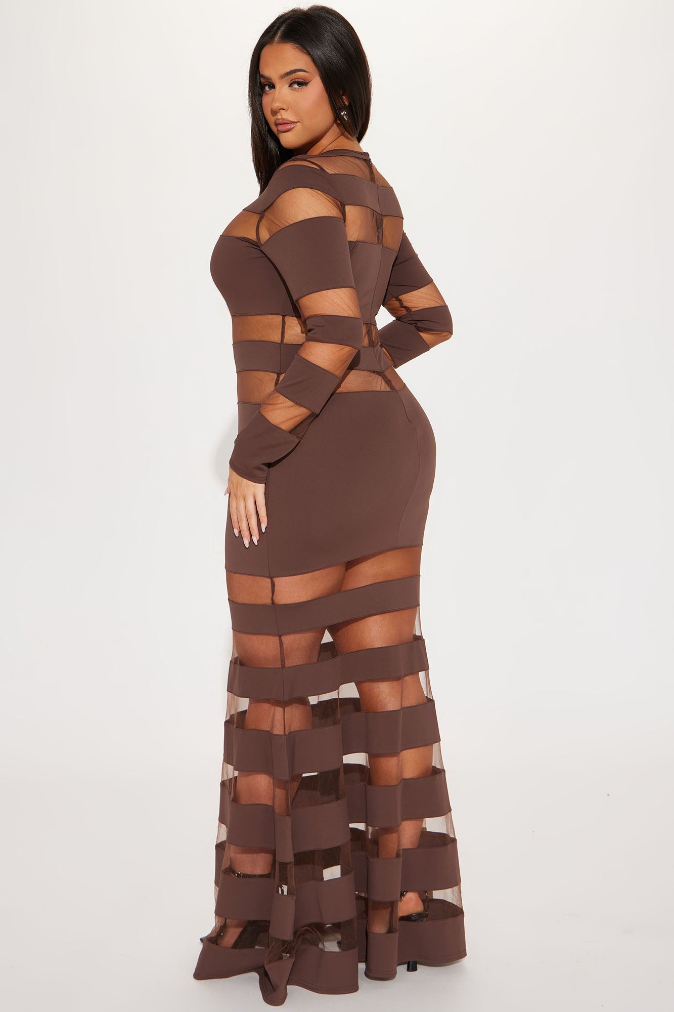 Gemma Cut Out Mesh Maxi Dress