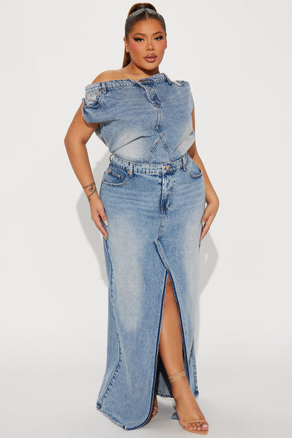 Demi Denim Maxi Dress