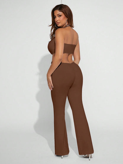 LLstyle Women's Hollow Out Backless Jumpsuit