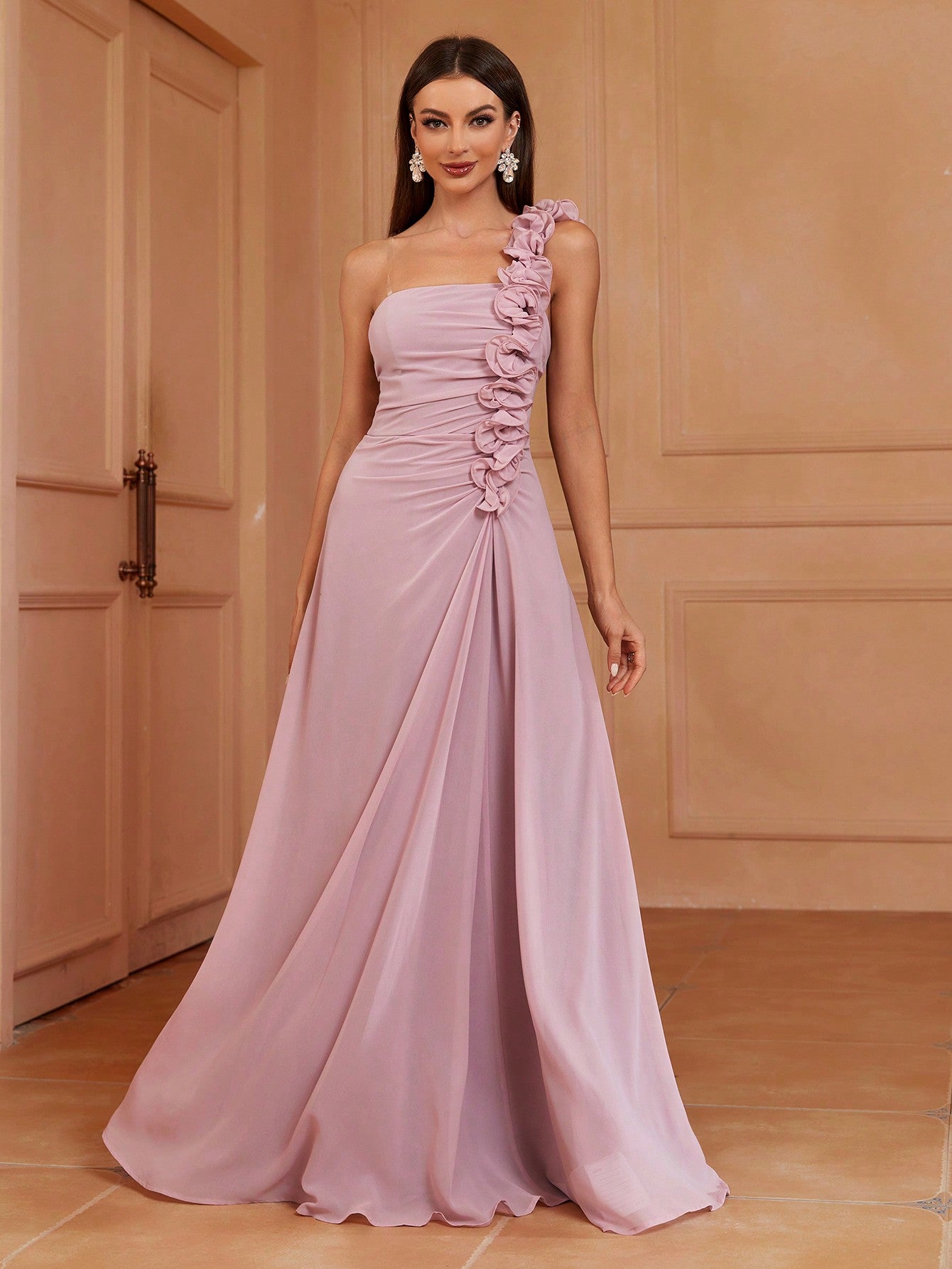 LLstyle One Shoulder A-Line Bridesmaid Dress