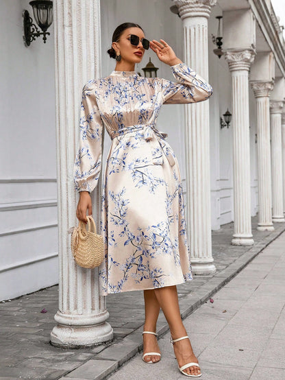 LLstyle Women'S Floral Print Long Sleeve Dress