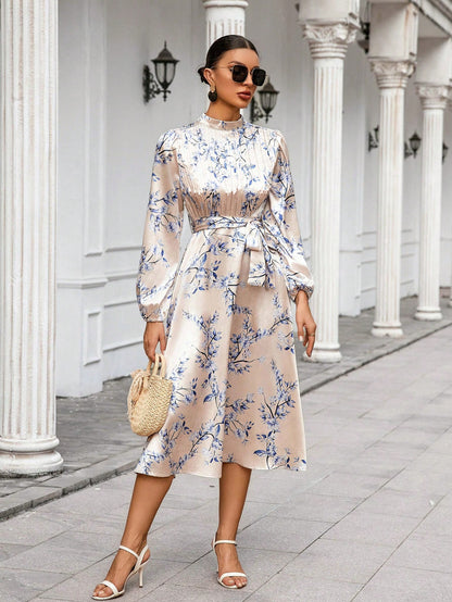 LLstyle Women'S Floral Print Long Sleeve Dress