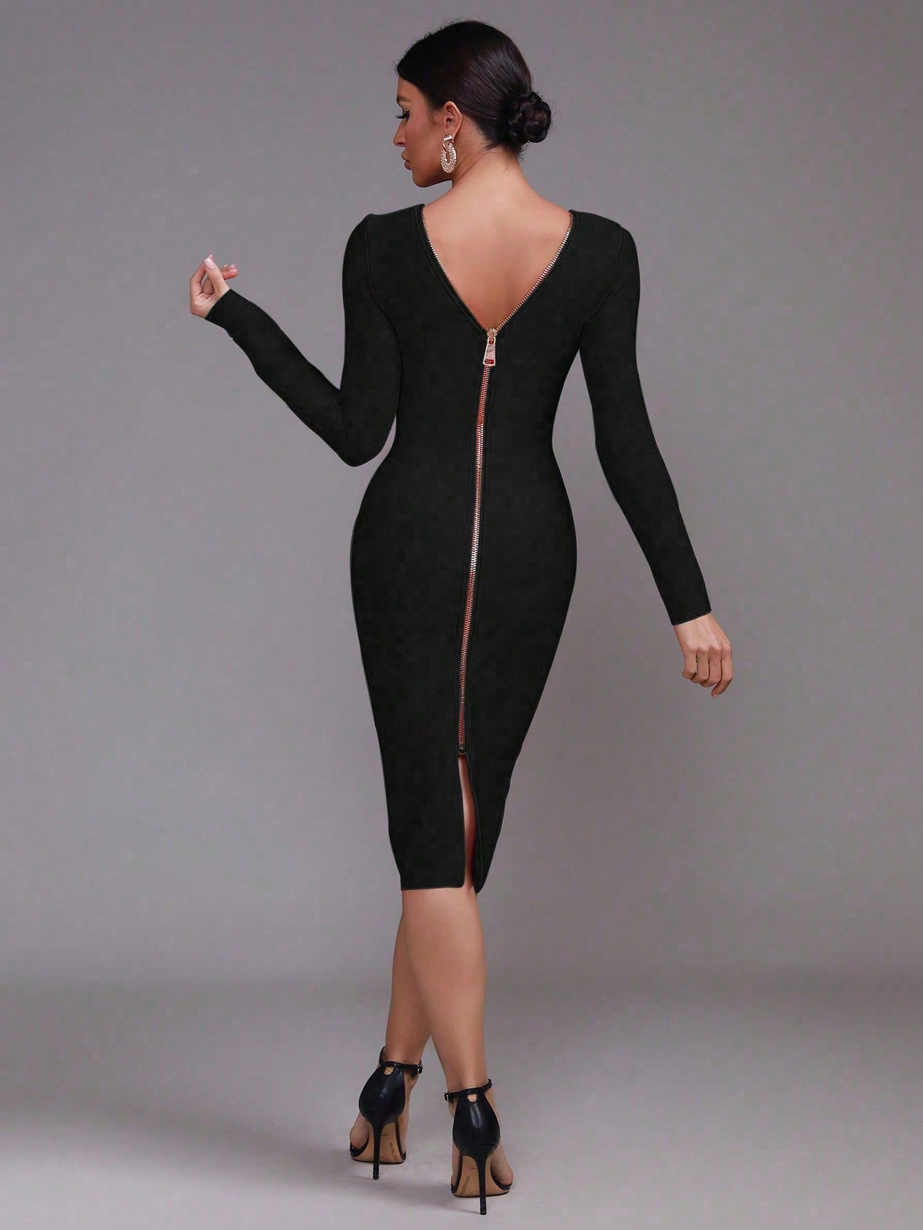 LLstyle Women'S Sexy Long Sleeve Back Zipper Dress