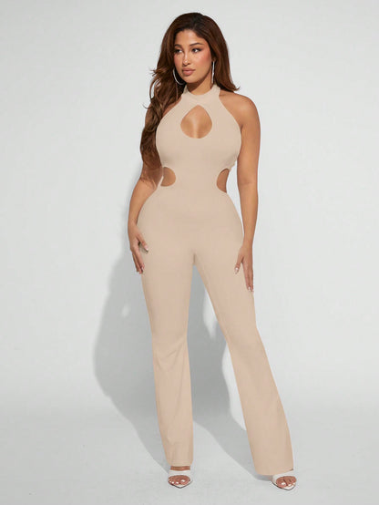 LLstyle Women's Hollow Out Backless Jumpsuit