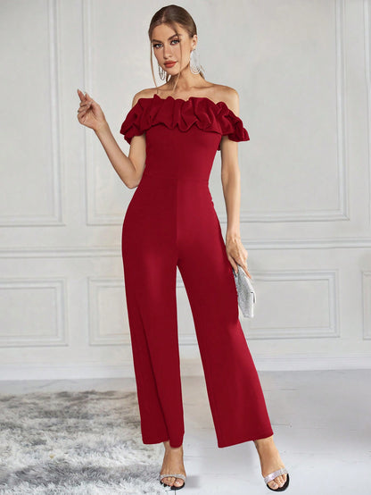 LLstyle Women'S Elegant Off Shoulder Jumpsuit