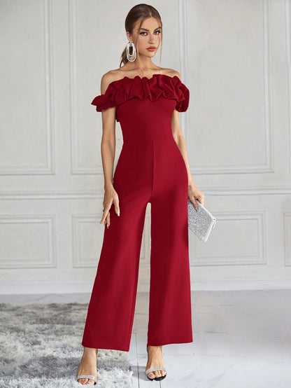 LLstyle Women'S Elegant Off Shoulder Jumpsuit