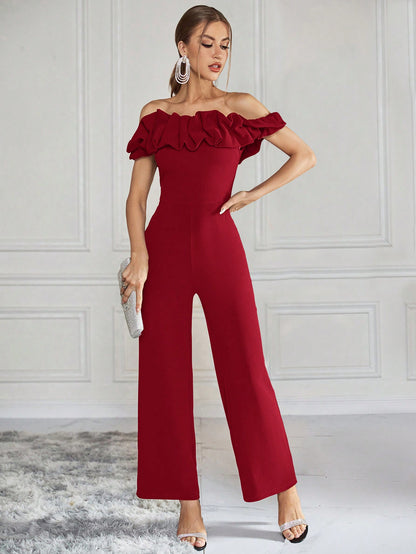 LLstyle Women'S Elegant Off Shoulder Jumpsuit