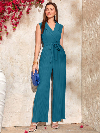 LLstyle Solid Color Sleeveless Jumpsuit
