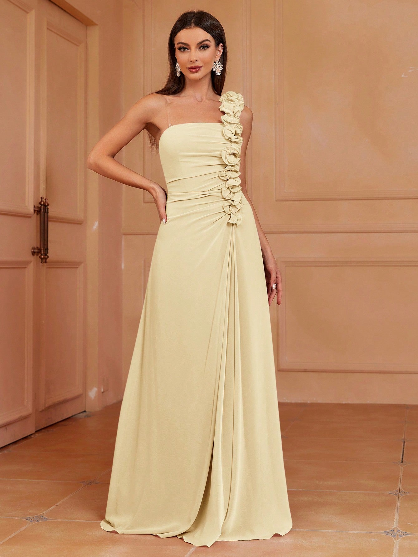 LLstyle One Shoulder A-Line Bridesmaid Dress