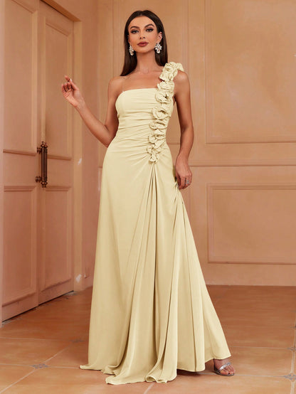 LLstyle One Shoulder A-Line Bridesmaid Dress