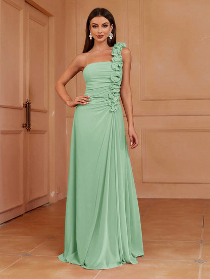 LLstyle One Shoulder A-Line Bridesmaid Dress