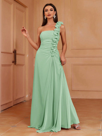 LLstyle One Shoulder A-Line Bridesmaid Dress