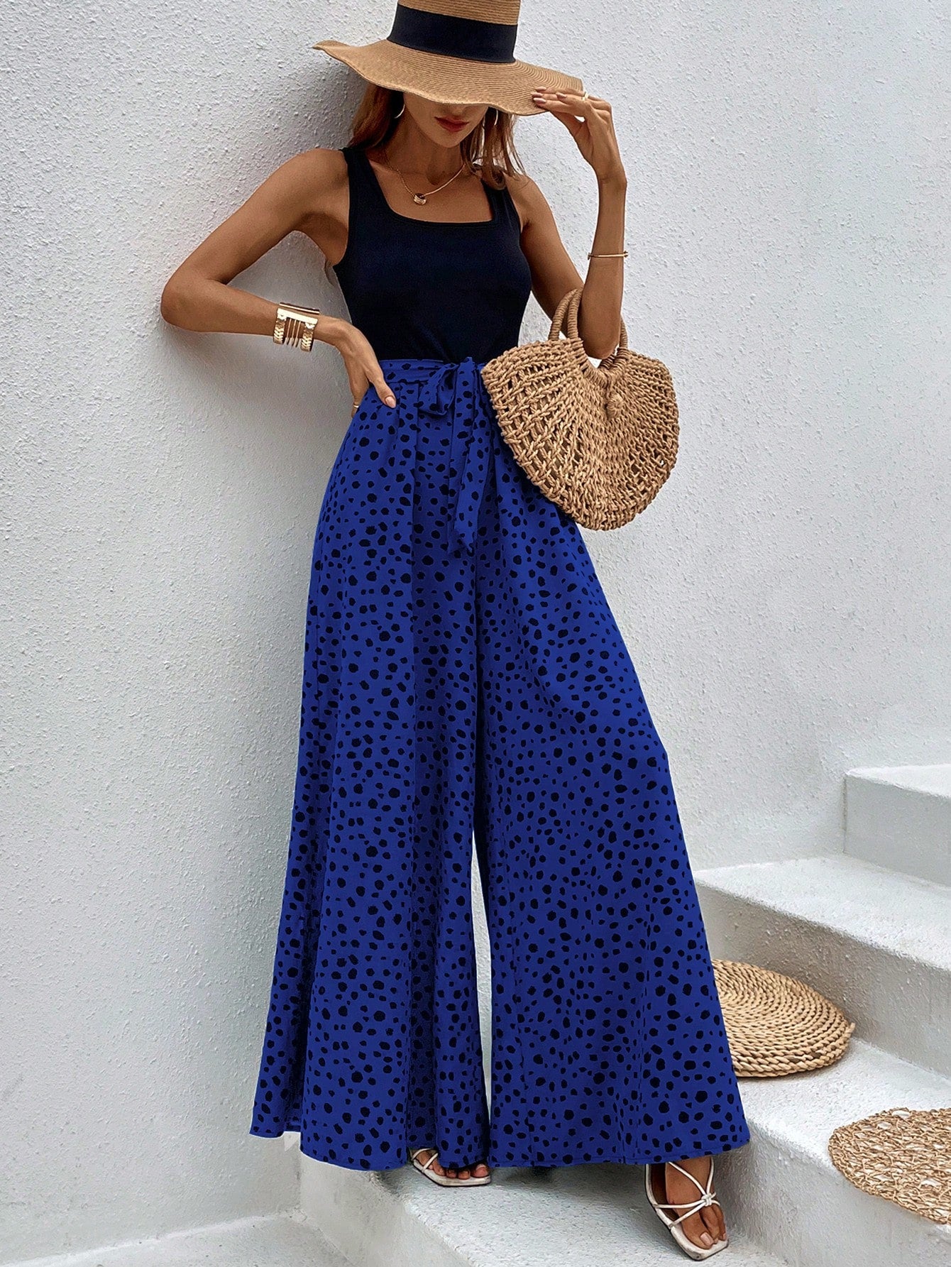 LLstyle Patchwork Wide-Leg Jumpsuit