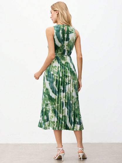 LLstyle Women's Summer Printed Green Dress