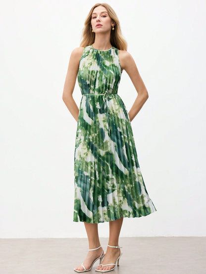 LLstyle Women's Summer Printed Green Dress