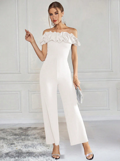 LLstyle Women'S Elegant Off Shoulder Jumpsuit