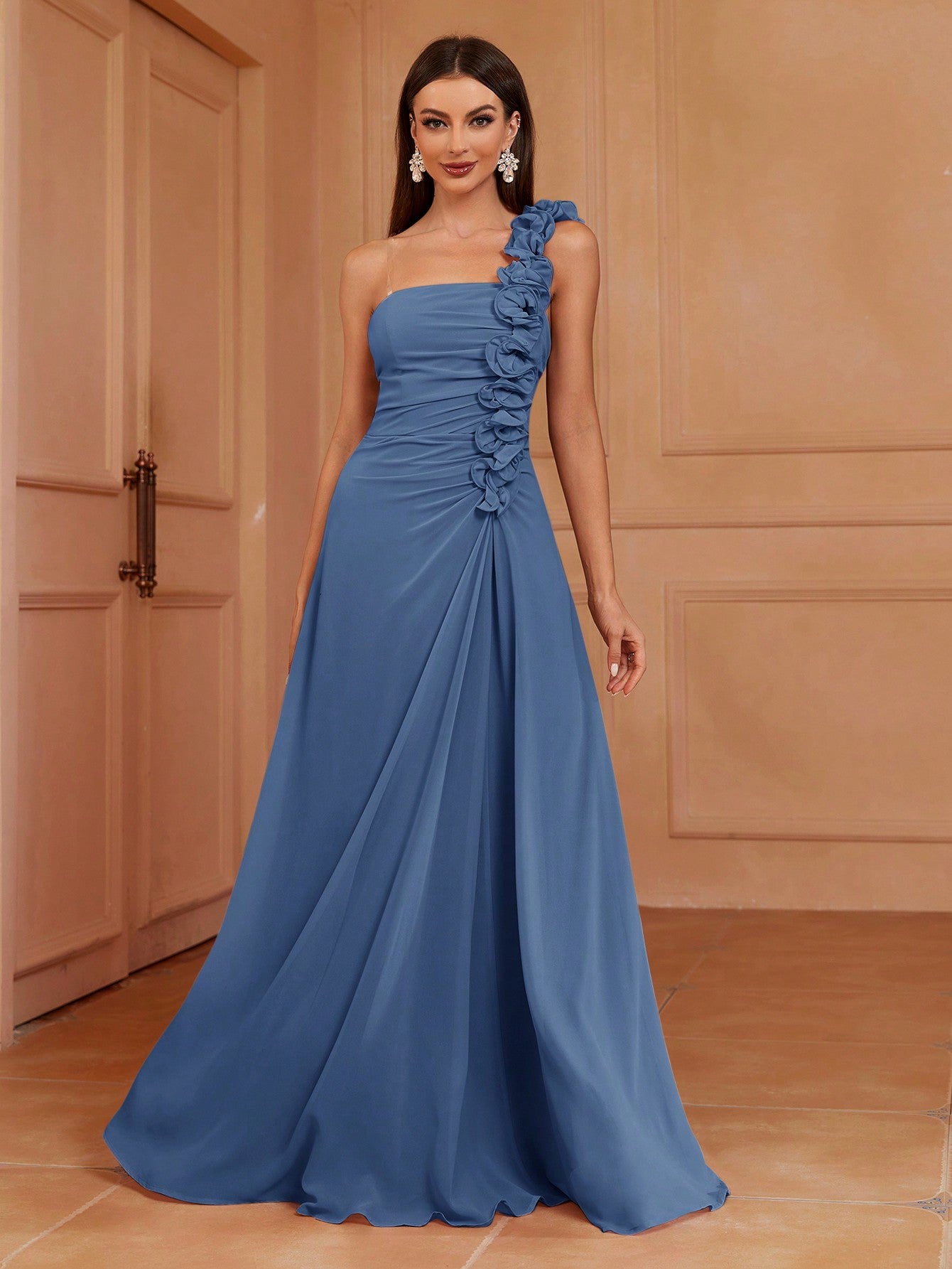 LLstyle One Shoulder A-Line Bridesmaid Dress