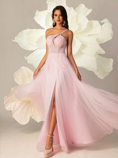 LLstyle One Shoulder Long Evening Dress