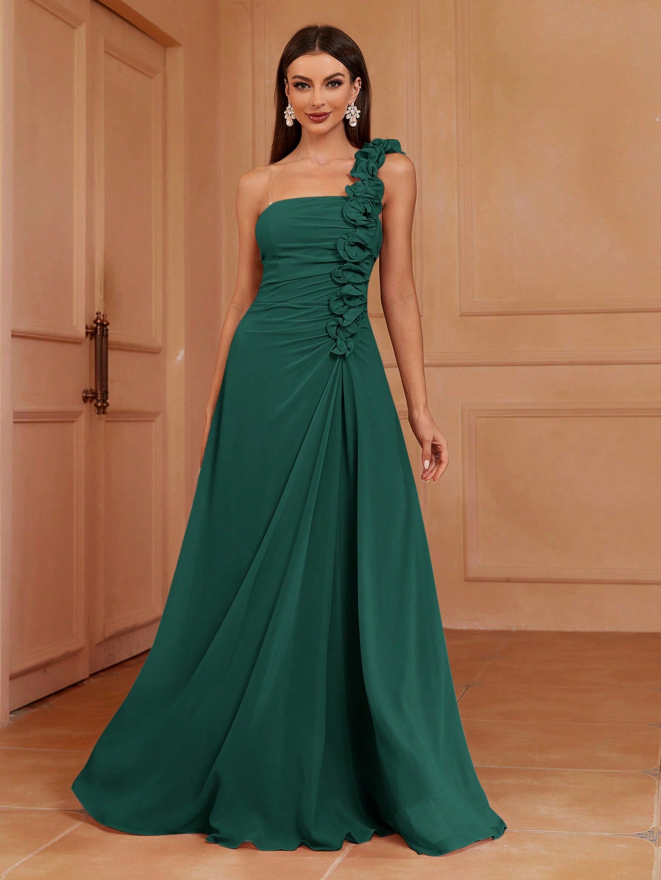 LLstyle One Shoulder A-Line Bridesmaid Dress