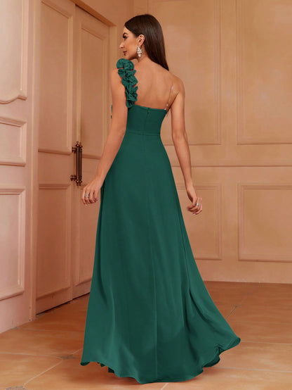 LLstyle One Shoulder A-Line Bridesmaid Dress