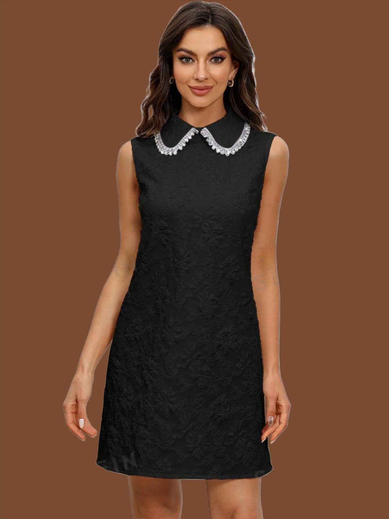 LLstyle Sleeveless Dress With Decorated