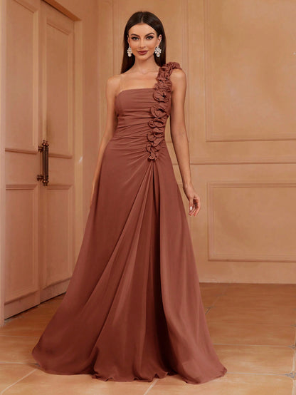 LLstyle One Shoulder A-Line Bridesmaid Dress