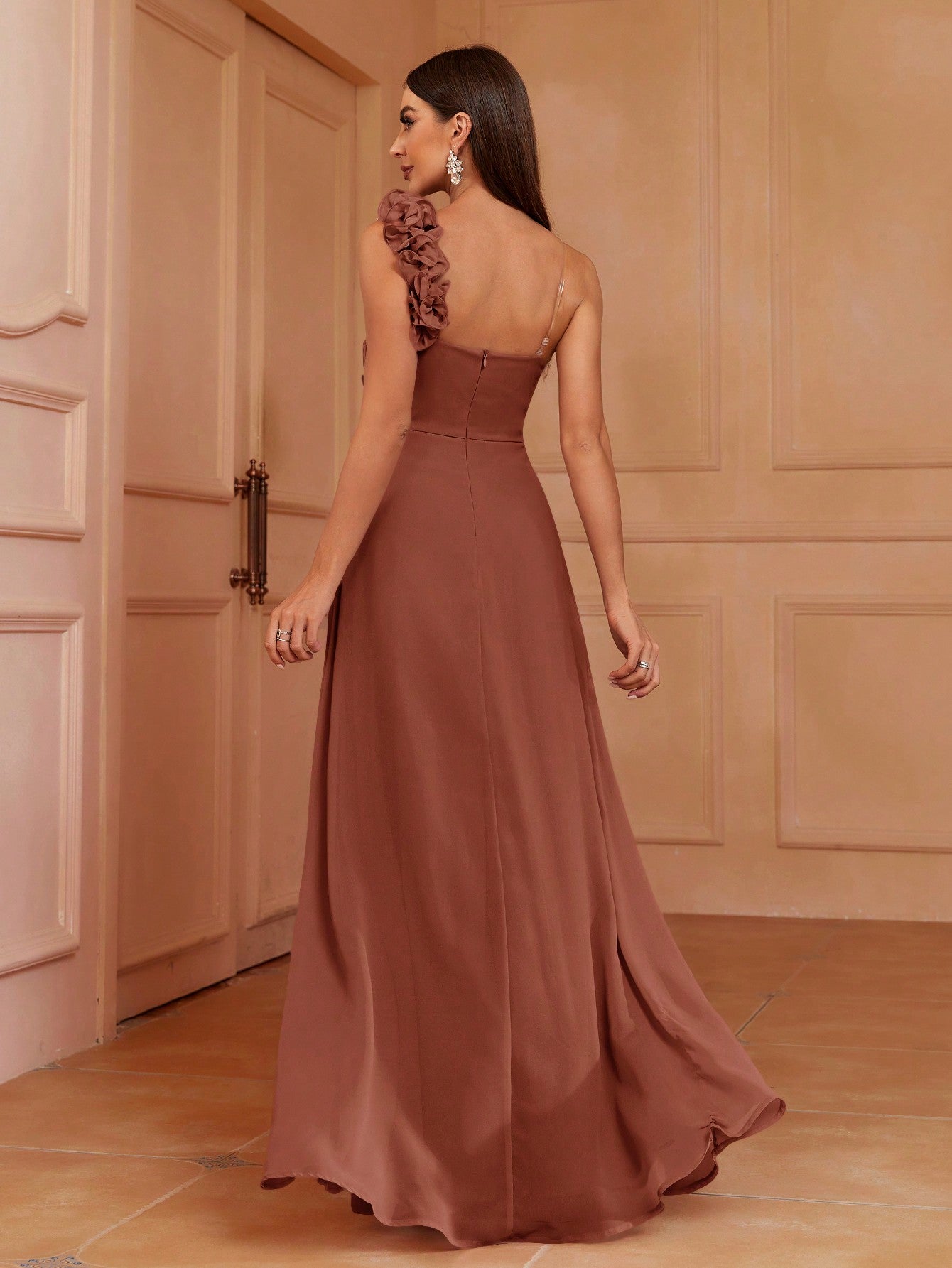 LLstyle One Shoulder A-Line Bridesmaid Dress