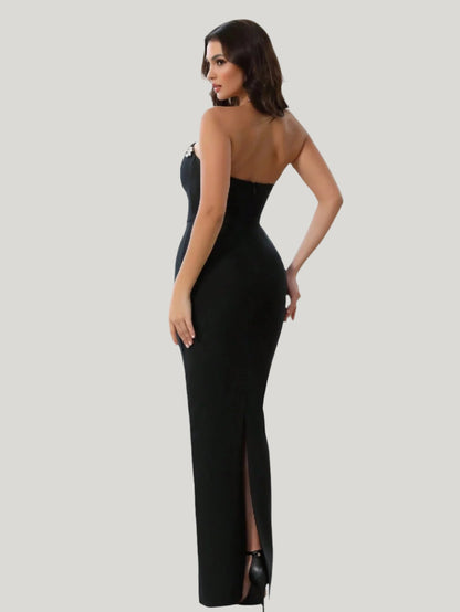 LLstyle Black V-Neck Bandage Bodycon Dress