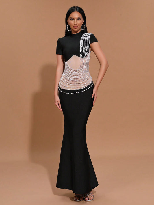 LLstyle Elegant Black Short Sleeve Dress