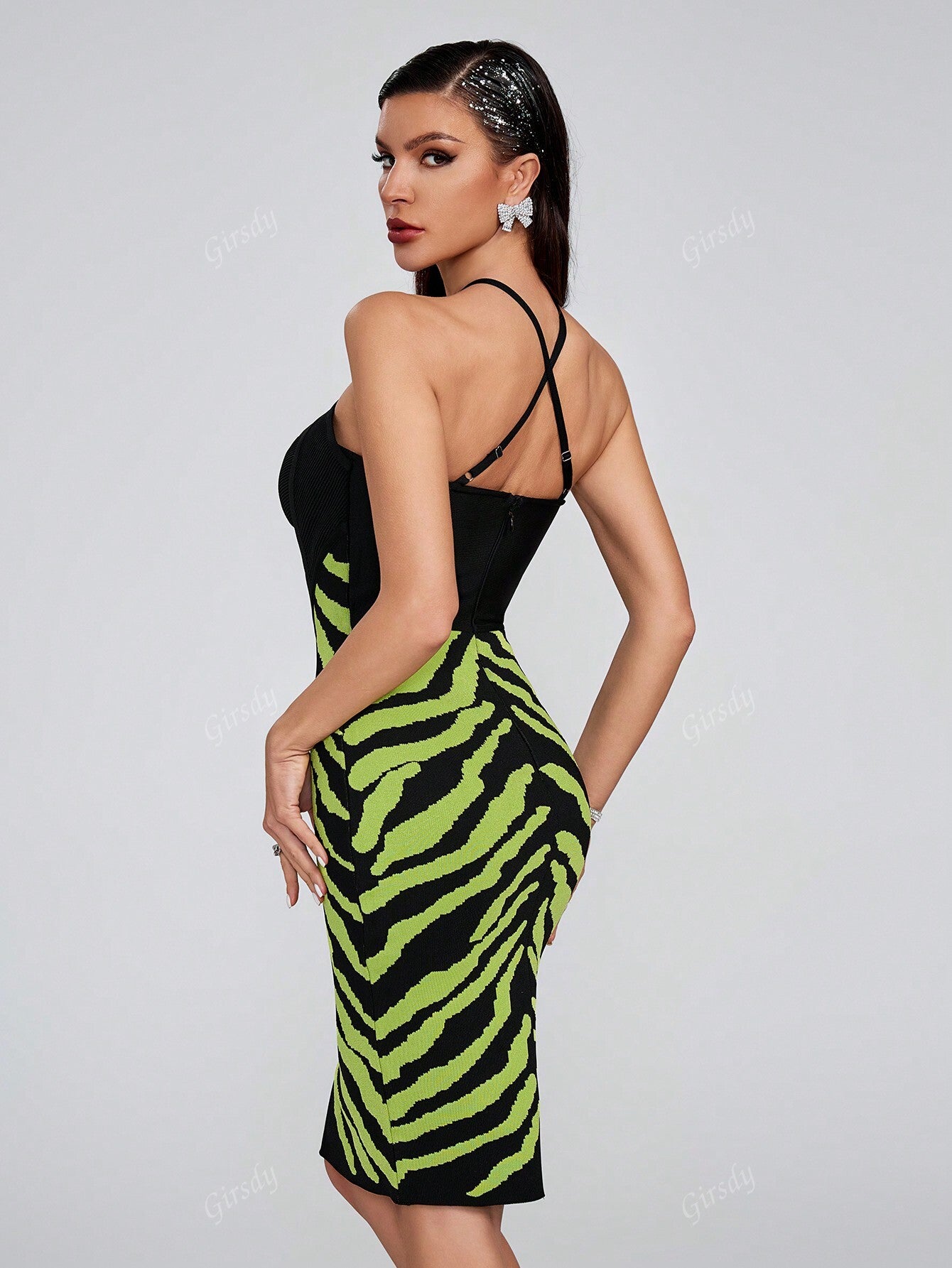 LLstyle Criss-Cross Backless Mini Dress