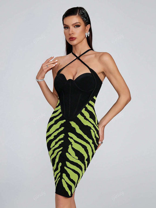 LLstyle Criss-Cross Backless Mini Dress