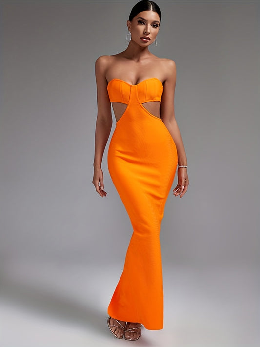 LLstyle Stylish Sweetheart Strapless Split Dress