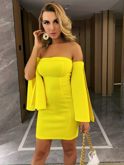 LLstyle Elegant Split Sleeve Bodycon Above Knee Dress