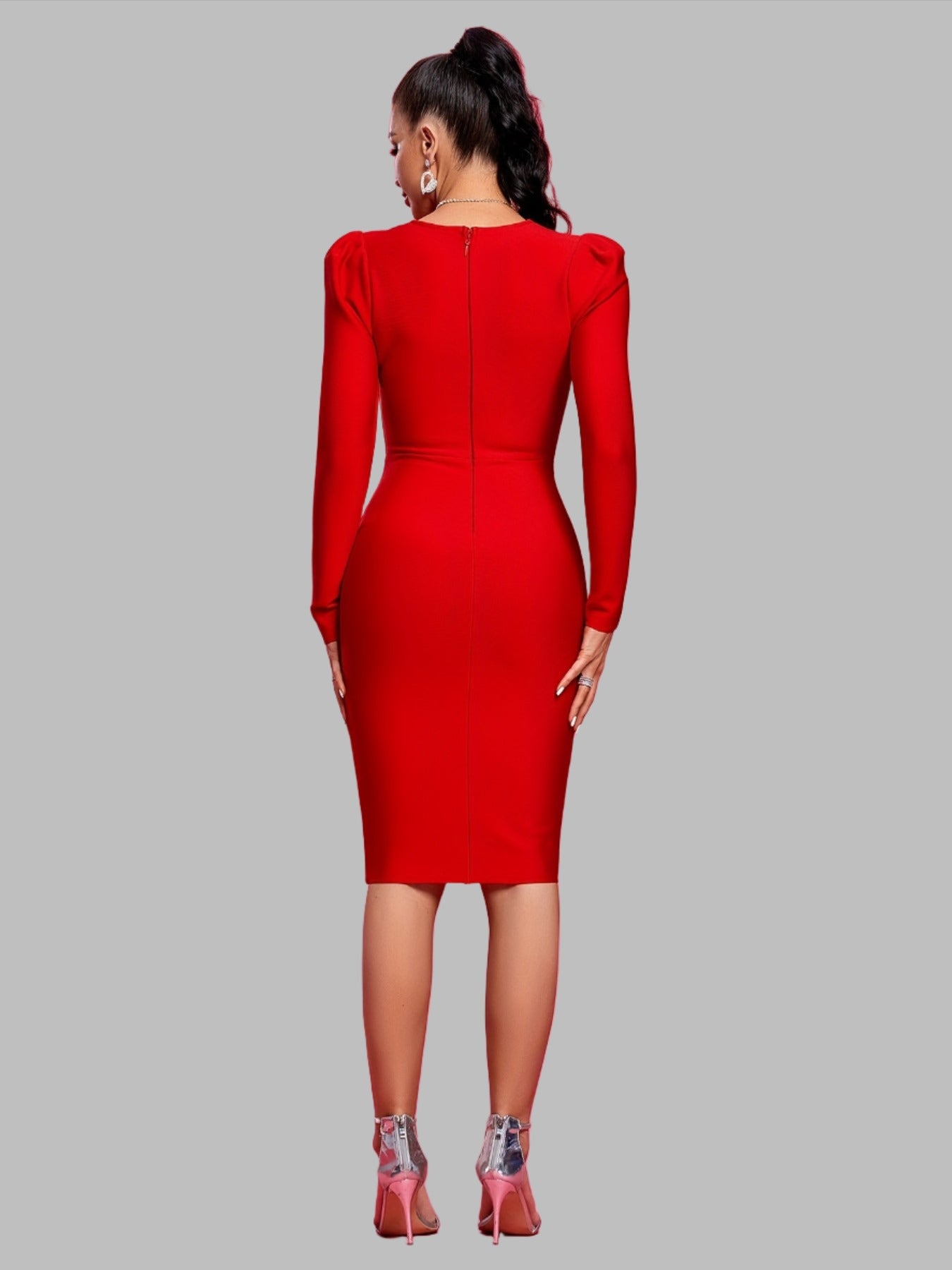 LLstyle Cut Out V Neck Bodycon Dress