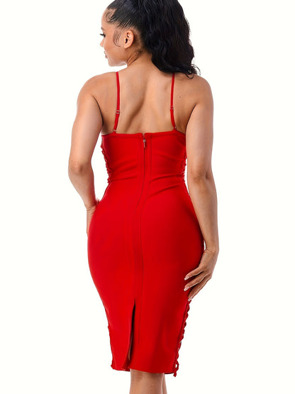 LLstyle Zipper Back Sleeveless Bodycon Backless Dress