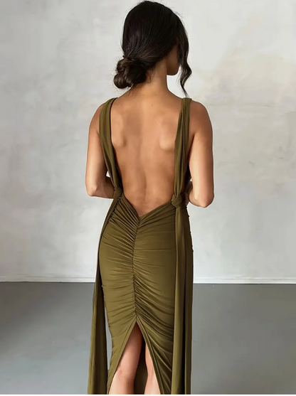 LLstyle Asymmetrical Backless Bodycon Dress