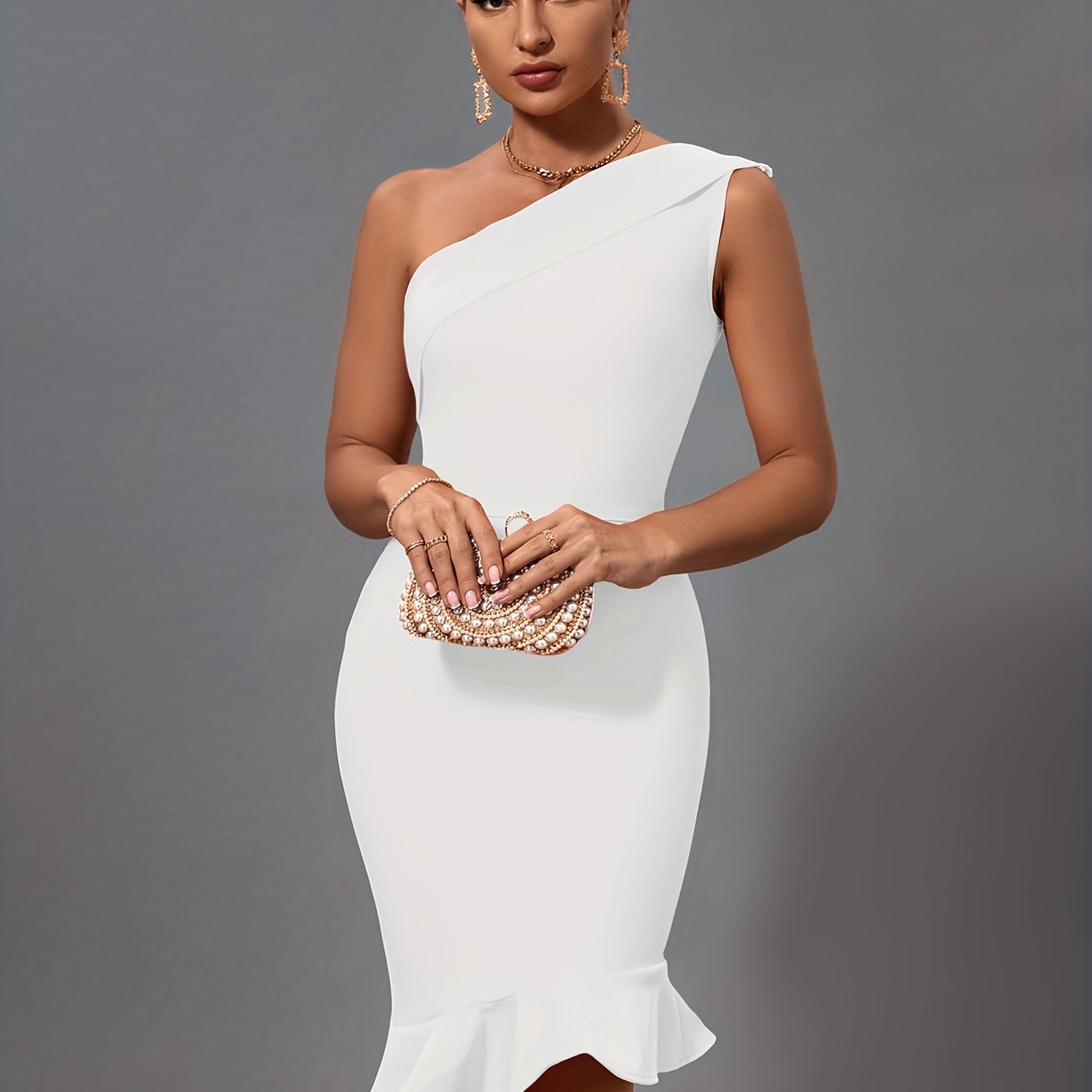 LLstyle Elegant Ruffle Hem Sleeveless Dress