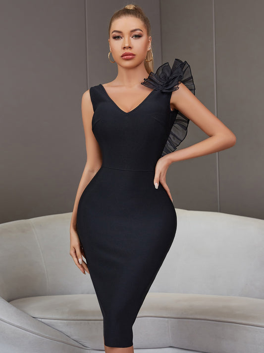 LLstyle One Shoulder Zip Back Party Dress