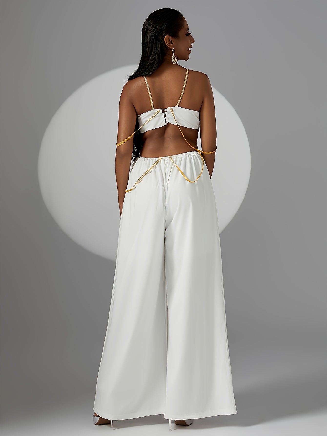 LLstyle Contrast Trim Spaghetti Strap Jumpsuit