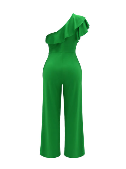 LLstyle Ruffle One Shoulder Jumpsuit