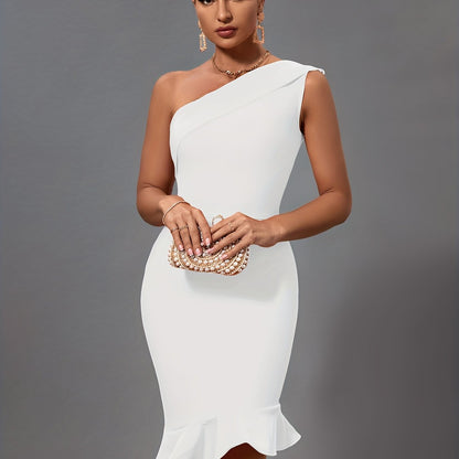 LLstyle Ruffle Hem Sleeveless Dress For Cocktail Party